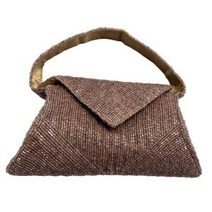 Vintage KC Malhan Beaded Shoulder Bag in Pink